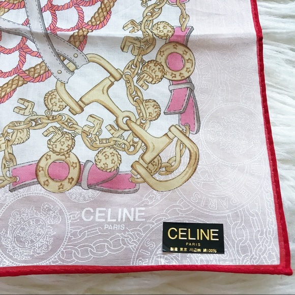 Vintage Celine Paris ruby red handkerchief - Picture 5 of 6